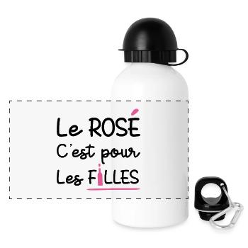 LE ROSÉ C'EST POUR LES FILLES !  - Gourde panoramique avec couvercle 500 ml - blanc - Devant