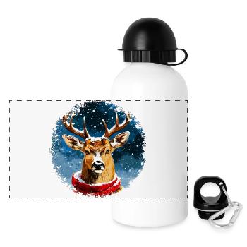 Hirsch Style - Panorama Trinkflasche mit Deckel 500 ml - Weiß - Vorne