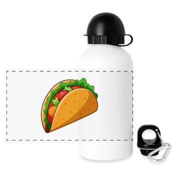 Tacos - Panorama Trinkflasche mit Deckel 500 ml - Weiß - Vorne
