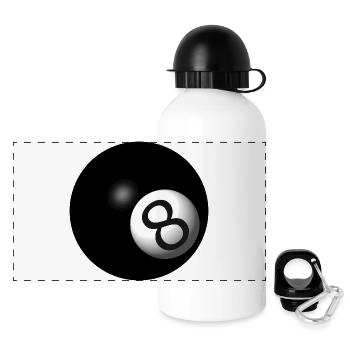 Boule de billard - Gourde panoramique avec couvercle 500 ml - blanc - Devant