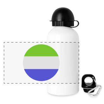 Sierra Leone round flag - Panoramic Thermal Bottle with Lid 500 ml - white - Front