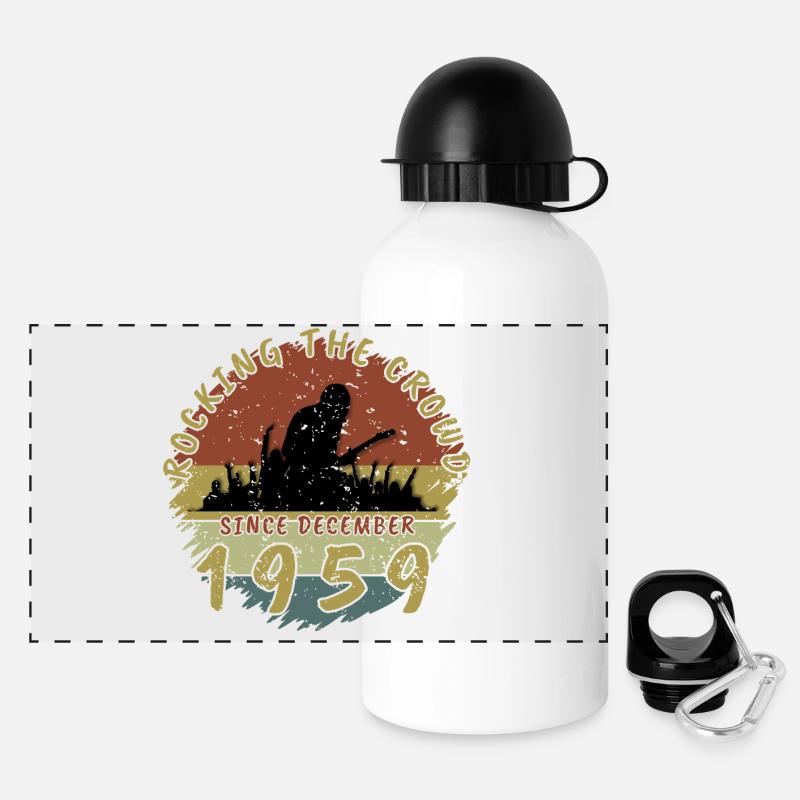 66. Geburtstag Rocking the crowd GIT 12/1959 - Panorama Trinkflasche mit Deckel 500 ml - Weiß