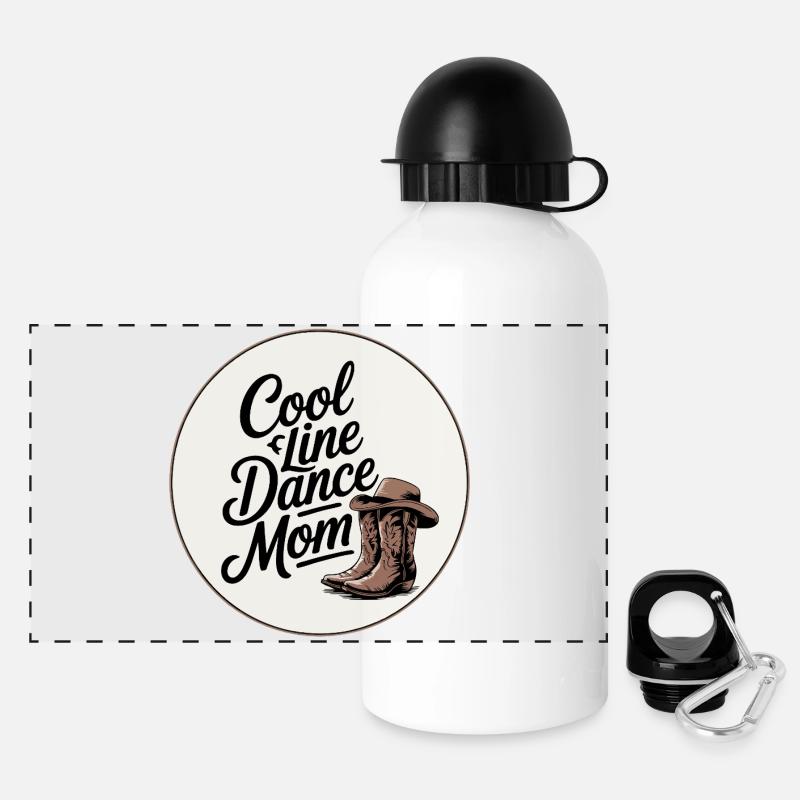 Cool Line Dance Mom - Panorama Trinkflasche mit Deckel 500 ml - Weiß