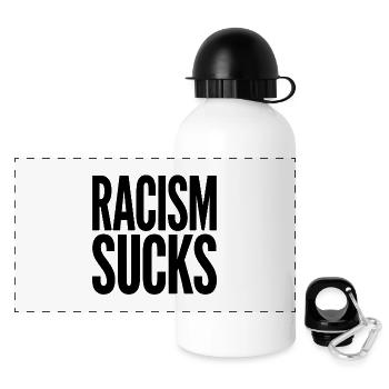 Le racisme craint - Logo Cool Pride - Gourde panoramique avec couvercle 500 ml - blanc - Devant