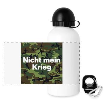 NOT MY WAR! NO CONSCIENTIOUS OBJECTOR - Panoramic Thermal Bottle with Lid 500 ml - white - Front