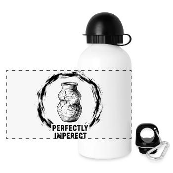 Perfectly Imperfect Vase - Panorama Trinkflasche mit Deckel 500 ml - Weiß - Vorne