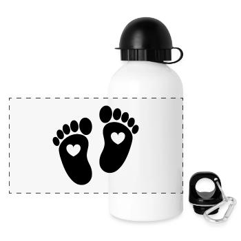 Pieds de bébé - Gourde panoramique avec couvercle 500 ml - blanc - Devant