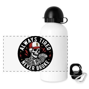 Toujours fatigué Jamais brisé Squelette Argent Design - Gourde panoramique avec couvercle 500 ml - blanc - Devant