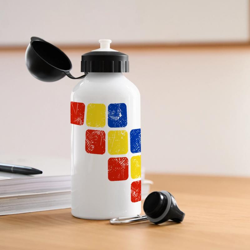 Colors Ornament Pattern - Basic Colors Panoramic Thermal Bottle with Lid 500 ml