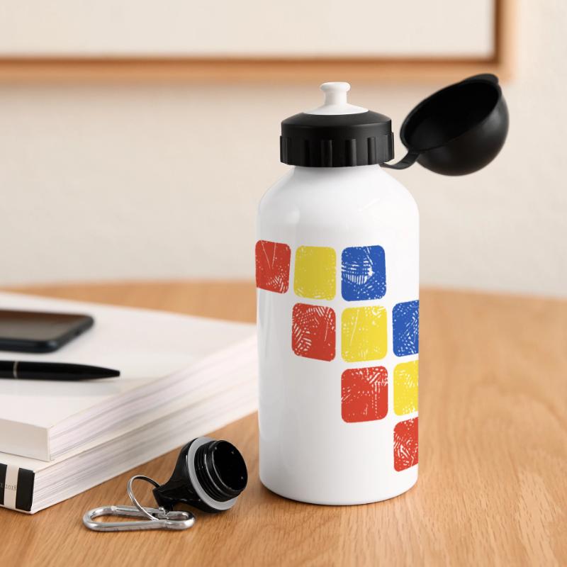 Colors Ornament Pattern - Basic Colors Panoramic Thermal Bottle with Lid 500 ml
