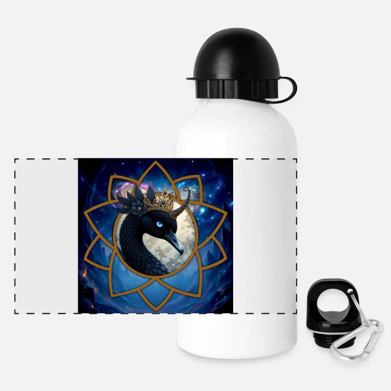 Himmlischer Quetzal mit Krone - Panorama Trinkflasche mit Deckel 500 ml - Weiß