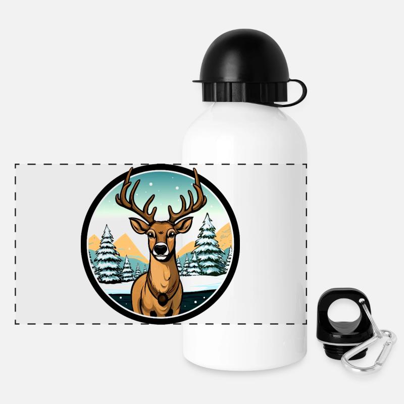 Deer fans - Panoramic Thermal Bottle with Lid 500 ml - white