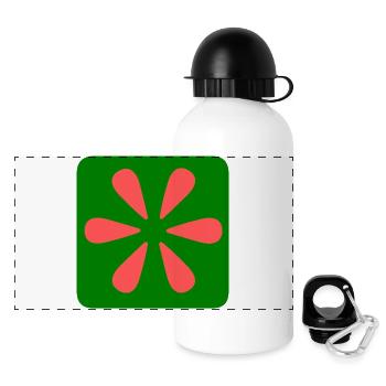 DESIGN. ART. PAPA. MAMAN. MODERNE. GEEK. VINTAGE.  - Gourde panoramique avec couvercle 500 ml - blanc - Devant