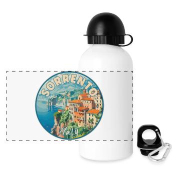 Sorrente, Italie, Paradis Méditerranéen, Art de voyage - Gourde panoramique avec couvercle 500 ml - blanc - Devant