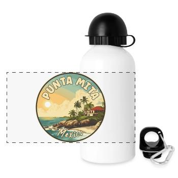 Explorez Punta Mita au Mexique - Paradis tropical - Gourde panoramique avec couvercle 500 ml - blanc - Devant
