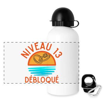 Niveau 13 Débloqué Anniversaire Couple - Gourde panoramique avec couvercle 500 ml - blanc - Devant
