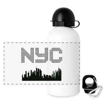 New York Pixel Skyline - Gourde panoramique avec couvercle 500 ml - blanc - Devant