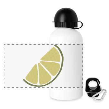 Lime Slice Minimalist Lime - Panoramic Thermal Bottle with Lid 500 ml - white - Front
