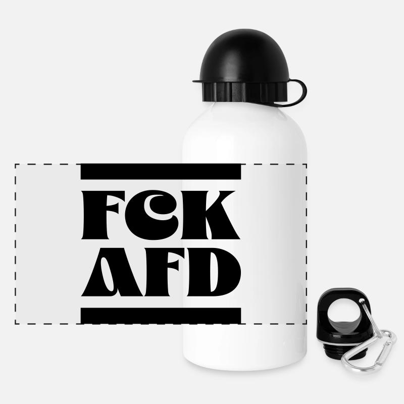 FCK AfD - Panoramic Thermal Bottle with Lid 500 ml - white
