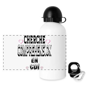 Cherche Compréhension en CDI - Gourde panoramique avec couvercle 500 ml - blanc - Devant