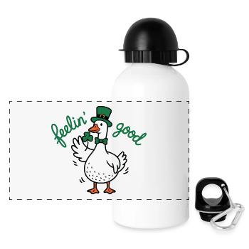 Lucky Duck Leprechaun Spirit - Panoramic Thermal Bottle with Lid 500 ml - white - Front