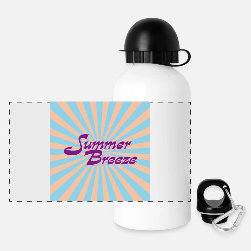 Summer Breeze Retro Typo - Panoramic Thermal Bottle with Lid 500 ml - white