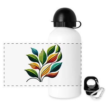 Symphonie colorée de Leafen - Gourde panoramique avec couvercle 500 ml - blanc - Devant