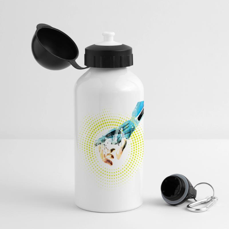 ordinateur main robot IA code cyborg numérique pc Gourde panoramique avec couvercle 500 ml