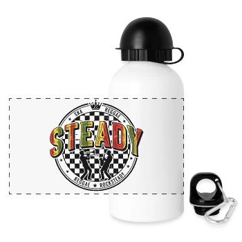 Steady Ska Reggae Circle Logo - Panorama Trinkflasche mit Deckel 500 ml - Weiß - Vorne