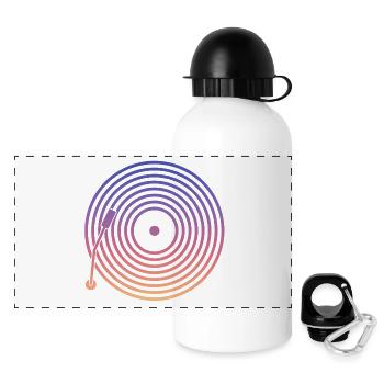 DJ Vinyl Music - Panoramic Thermal Bottle with Lid 500 ml - white - Front