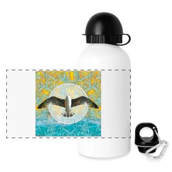 Mouette en yoga mandala en couleur - Gourde panoramique avec couvercle 500 ml - blanc - Devant