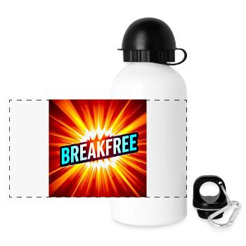 Breakfree Burst-Grafik - Panorama Trinkflasche mit Deckel 500 ml - Weiß - Vorne