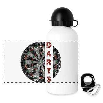 Darts Dartboard 180 Vintage - Panoramic Thermal Bottle with Lid 500 ml - white - Front