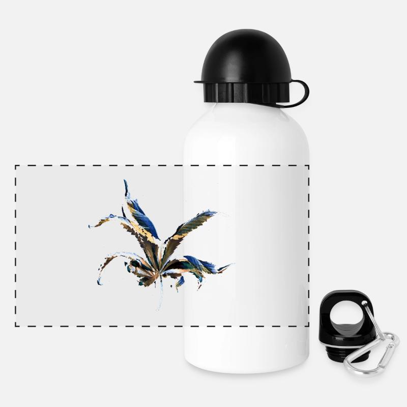 Leaf layers - Panoramic Thermal Bottle with Lid 500 ml - white