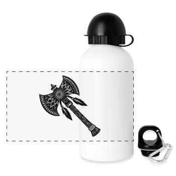Indische Axt - Panorama Trinkflasche mit Deckel 500 ml - Weiß - Vorne