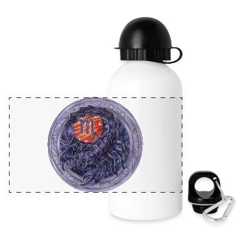 Zodiac Sign Sternzeichen Skorpion Scorpio Geschenk - Panorama Trinkflasche mit Deckel 500 ml - Weiß - Vorne