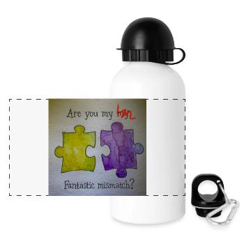 Fantastic mismatch puzzle pieces - Panoramic Thermal Bottle with Lid 500 ml - white - Front
