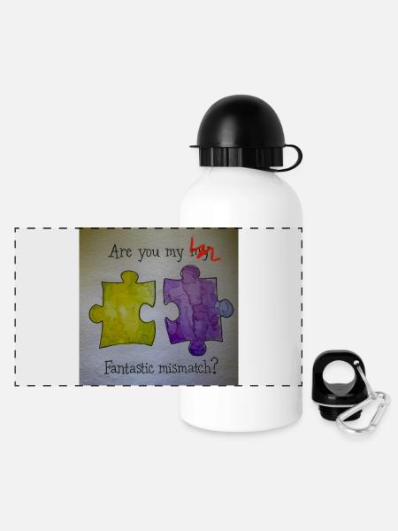Des pièces fantastiques de puzzle décalées - Gourde panoramique avec couvercle 500 ml - blanc