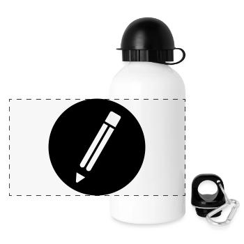 Pencil - Panoramic Thermal Bottle with Lid 500 ml - white - Front