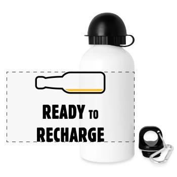 Ready To Recharge (Beer / Beer / POS 2C) - Panoramic Thermal Bottle with Lid 500 ml - white - Front