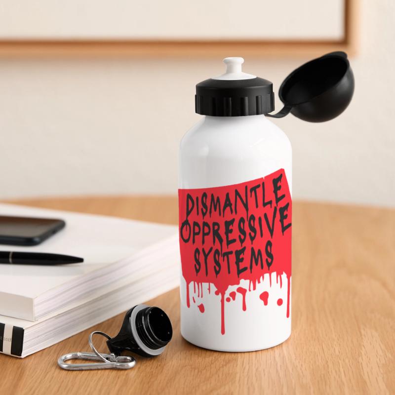 Dismantle Oppressive Systems Activism Statement Panoramic Thermal Bottle with Lid 500 ml