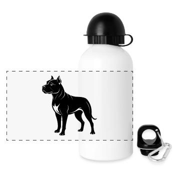 Chien - Gourde panoramique avec couvercle 500 ml - blanc - Devant