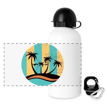 Beach Circle - Panorama Trinkflasche mit Deckel 500 ml - Weiß - Vorne