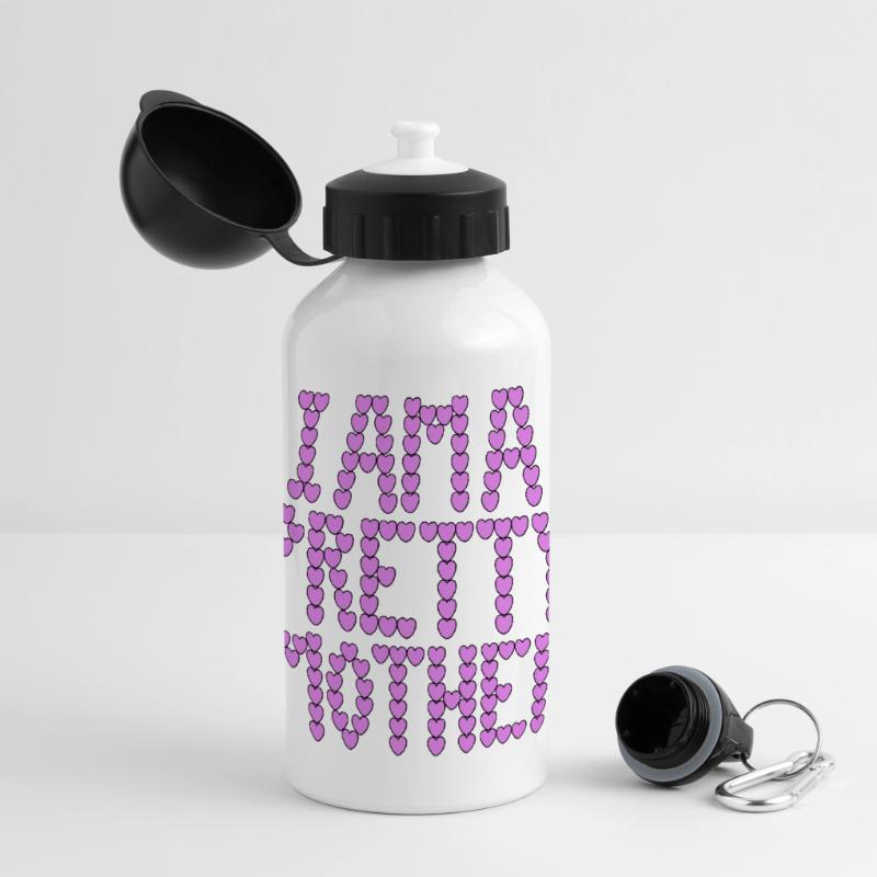 Ich bin eine hübsche Mutter, Typografie. Panorama Trinkflasche mit Deckel 500 ml