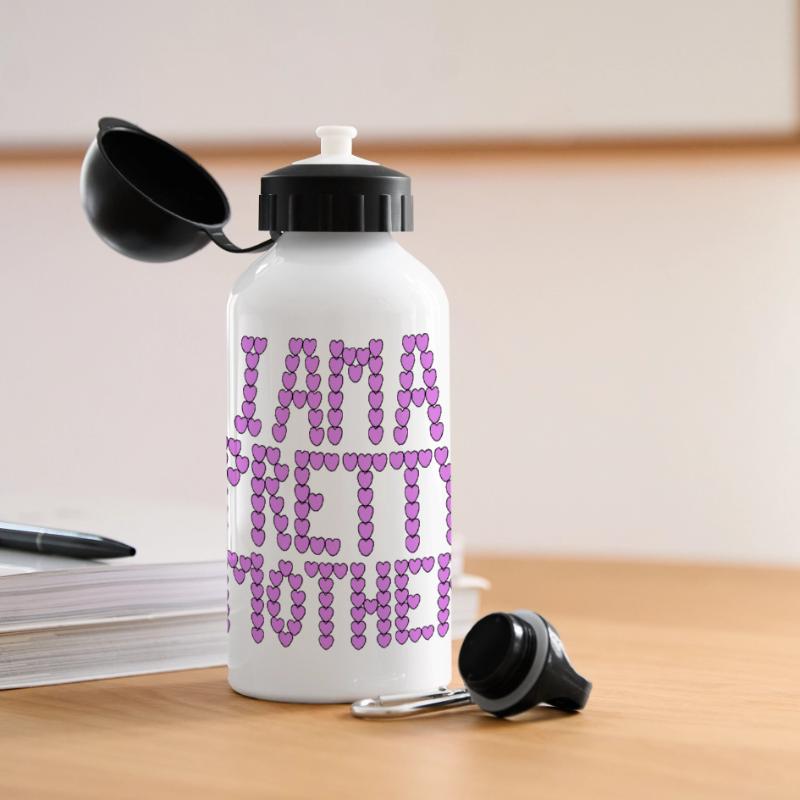 Ich bin eine hübsche Mutter, Typografie. Panorama Trinkflasche mit Deckel 500 ml
