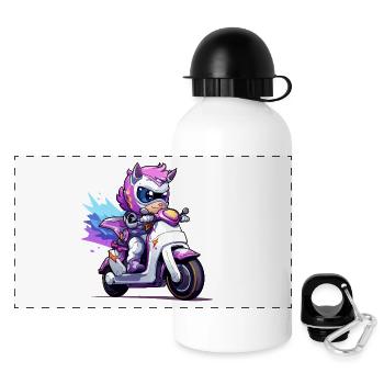 Pony on Neon Nitro Bike - Panoramic Thermal Bottle with Lid 500 ml - white - Front