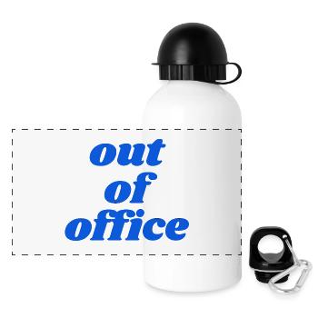 Absent du bureau - Gourde panoramique avec couvercle 500 ml - blanc - Devant