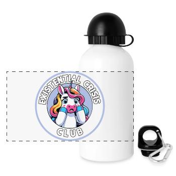 Existential Crises Unicorn Club Gift - Panoramic Thermal Bottle with Lid 500 ml - white - Front