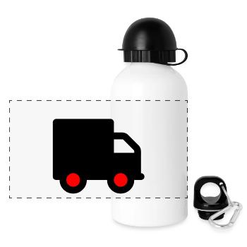 Truck - Panorama Trinkflasche mit Deckel 500 ml - Weiß - Vorne