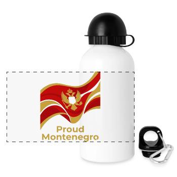 Voyage au Monténégro Balkans Côte adriatique Montagnes - Gourde panoramique avec couvercle 500 ml - blanc - Devant
